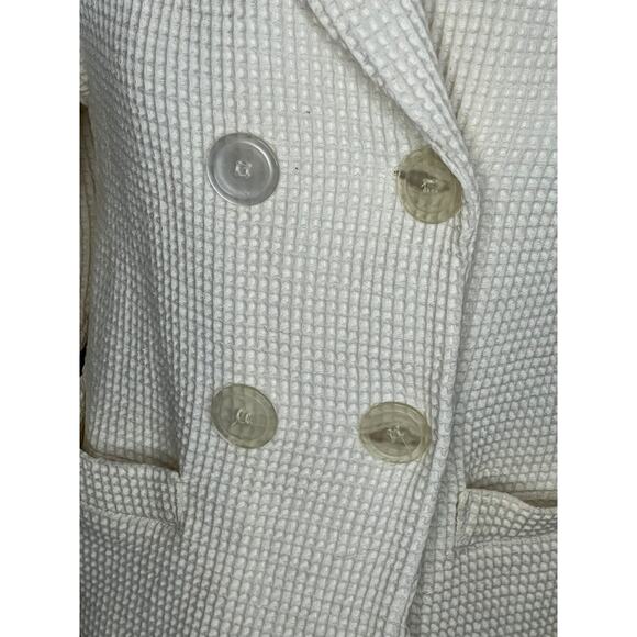 Blazer double breasted waffle knit cream 1950s oversized collar - Picture 4 of 9